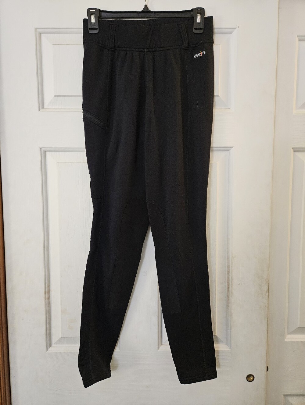 Kerrits Black Fleece Knee Patch Performance Tights Large